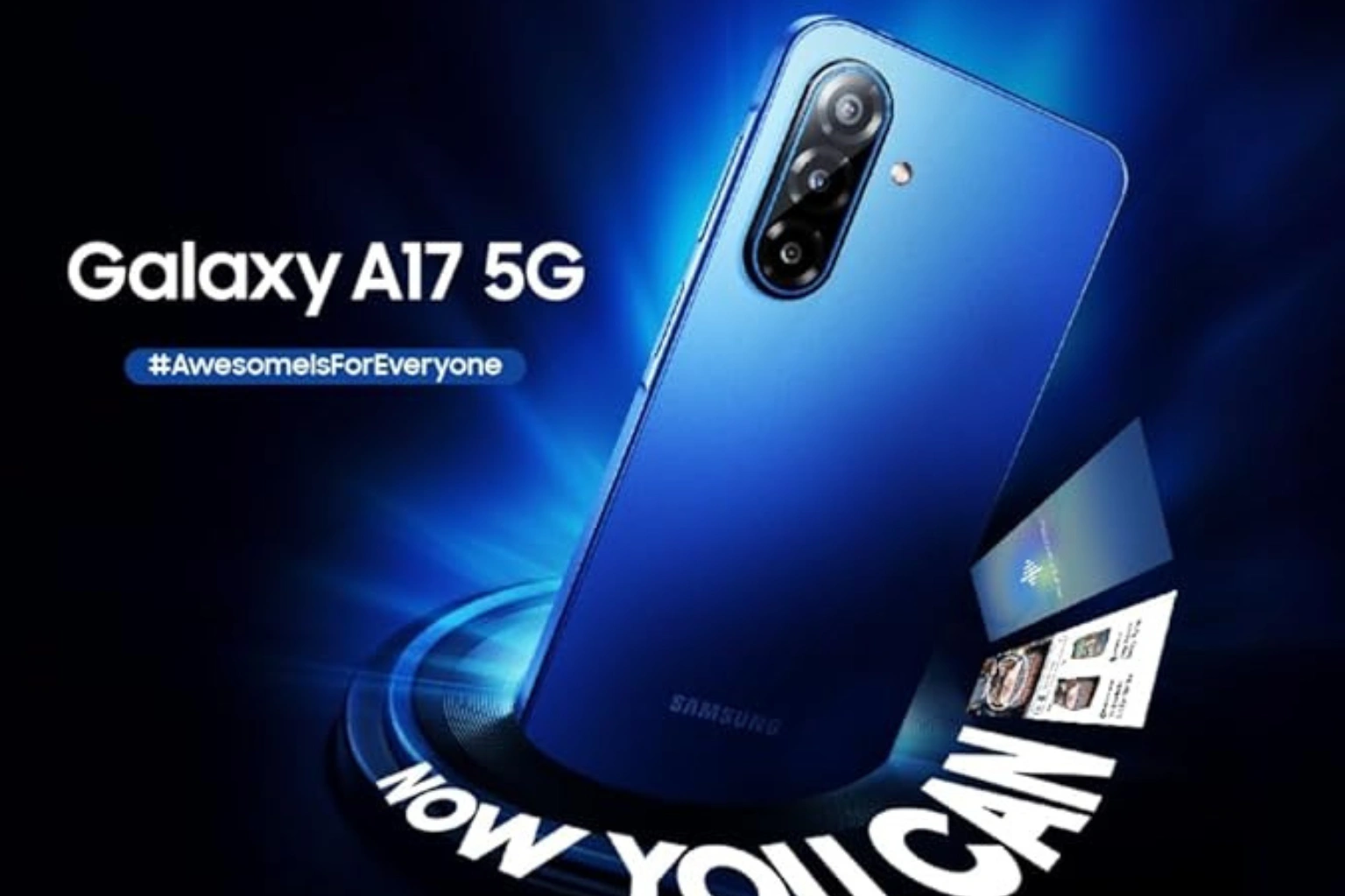 Samsung Galaxy A17 5G भारत में लॉन्च हुआ। जानिए कीमत, स्पेसिफिकेशन्स, फीचर्स और कैमरा डिटेल्स।