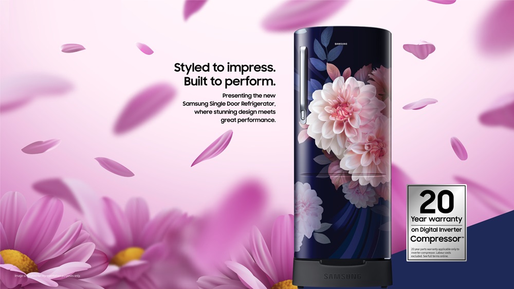 Samsung ने भारत में लॉन्च की नई Single Door Refrigerator रेंज – शानदार Floral डिज़ाइन और लॉन्ग-लास्टिंग परफॉर्मेंस के साथ